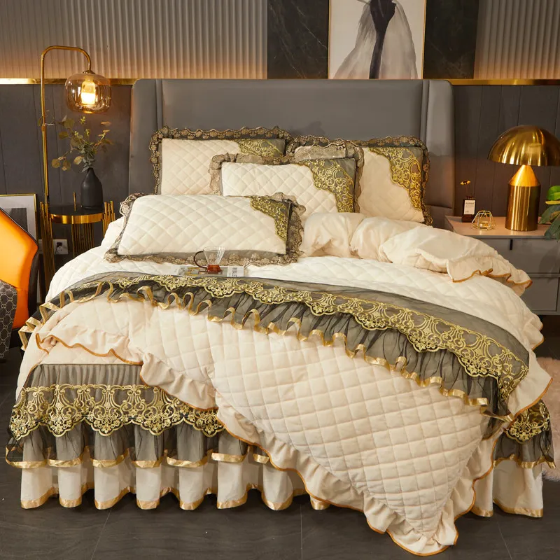 Embroidery Ai - AIWINSURE-Winter 4-Piece Bedding Set, Queen, Velvet