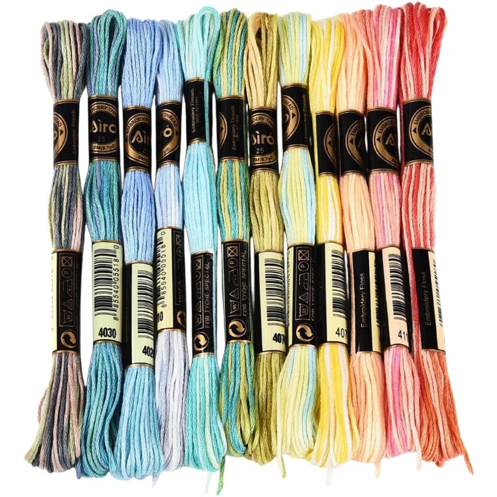 Embroidery Stitches - 12 Skeins 105 Yards 6 Ply