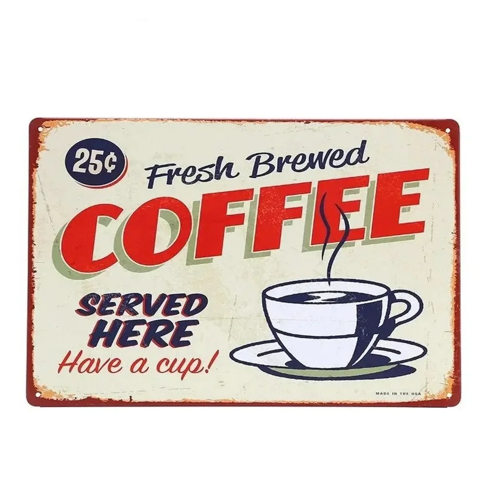 Embroidery Water - Plaque Metal Signs Drink Coffee Wall
