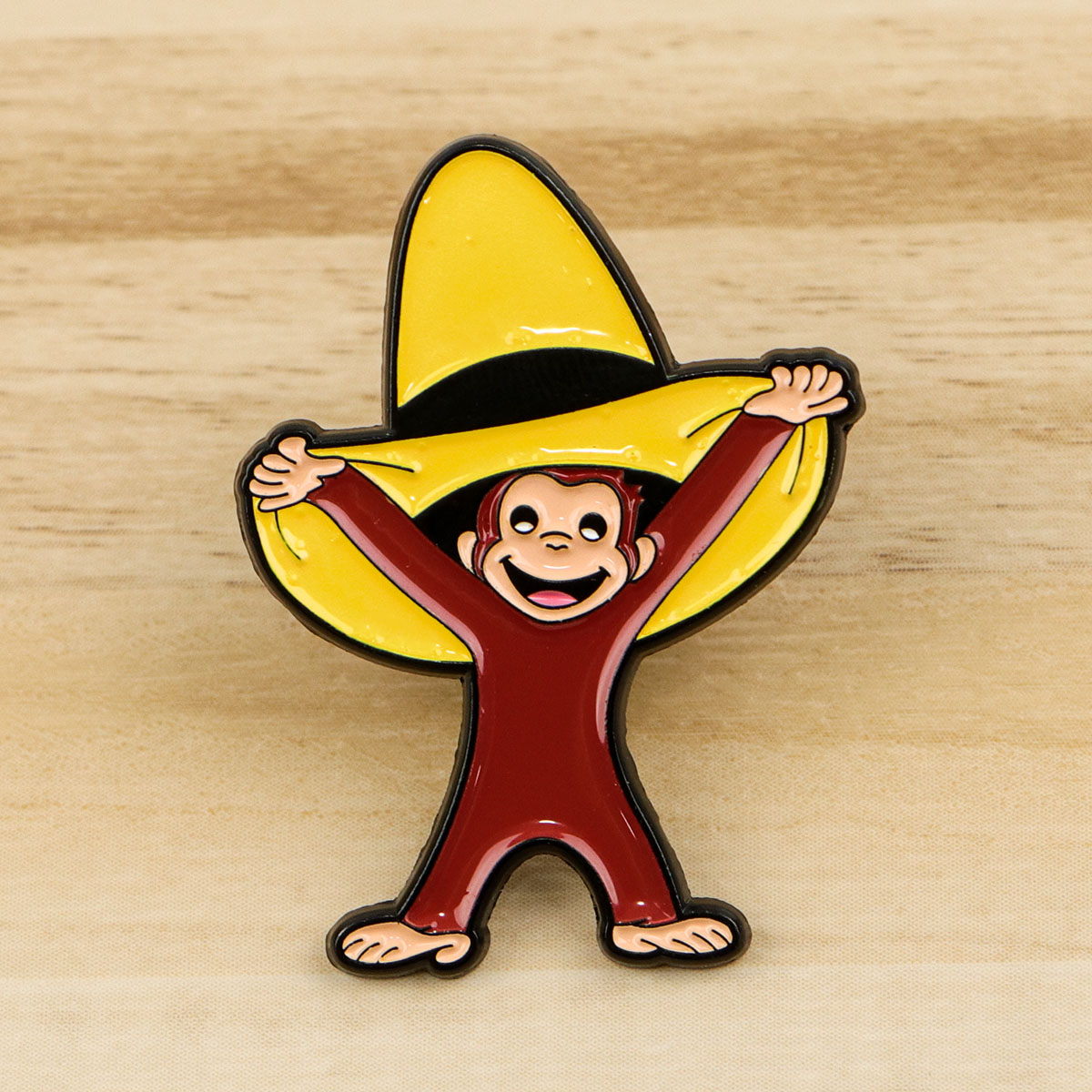 Embroidery Illustration - Cute Monkey Enamel Pin Funny Badges