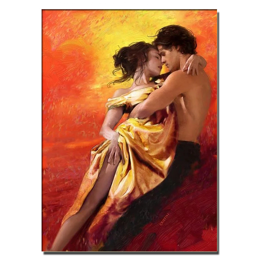 Embroidery Kiss - 5D Diy Diamond Painting Couple Full