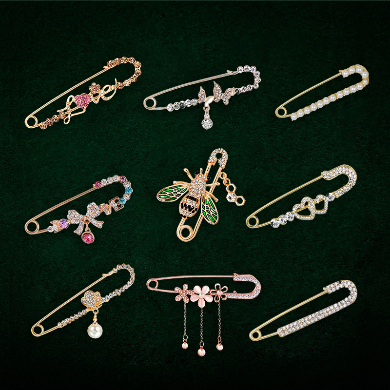 Embroidery Eyebrow - Cute Refined Crystal Rhinestone Branch Brooches