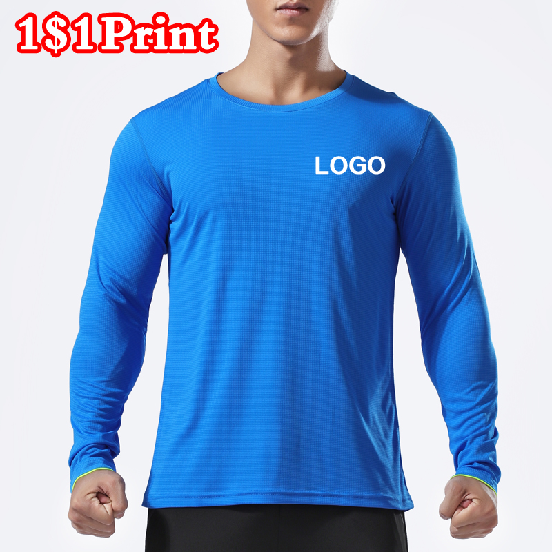 Embroidery Men Shirt - Sports quick drying long sleeved T-shirt