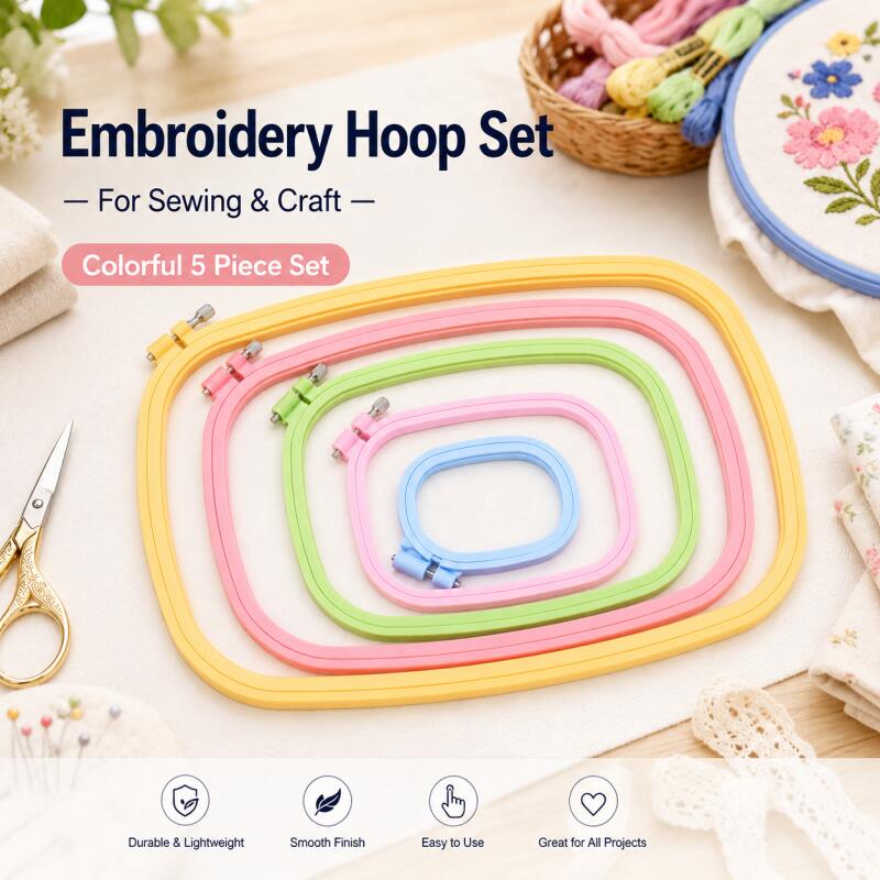 Embroidery Ring Sizes - 1/2pcs Plastic Square Embroidery Hoops Set