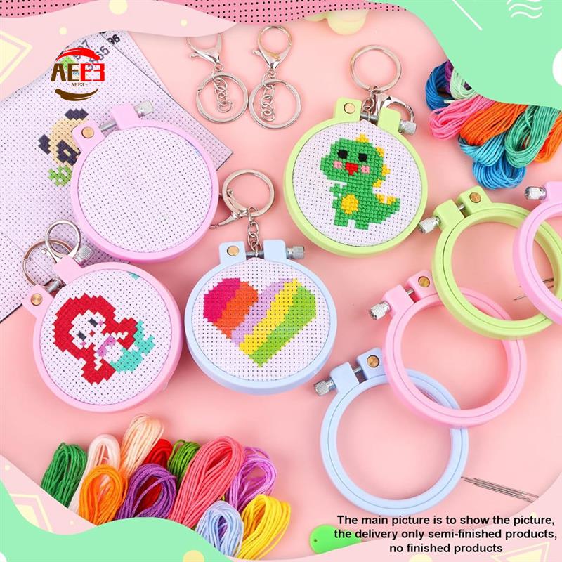 Embroidery For Beginners - AEE3-6Pcs Stamped Cross Stitch Kits For