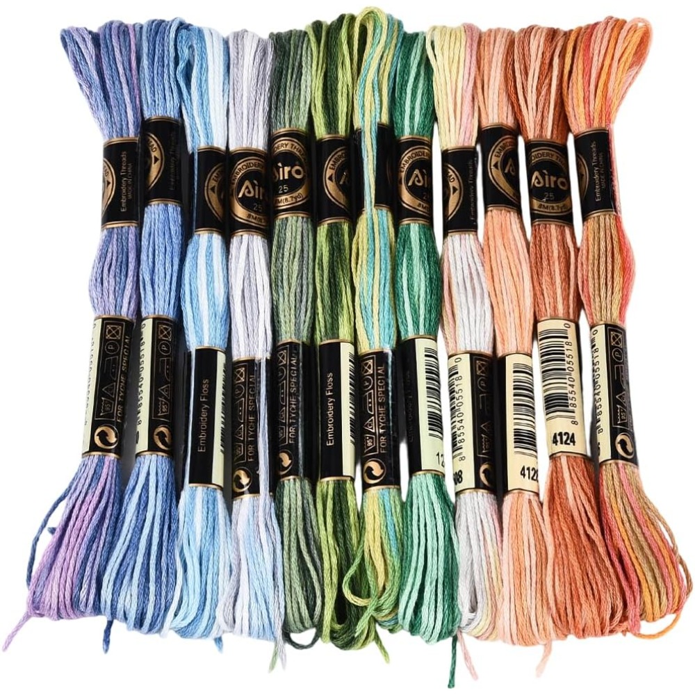 Embroidery Stitches - 12 Skeins 105 Yards Cross Stitch