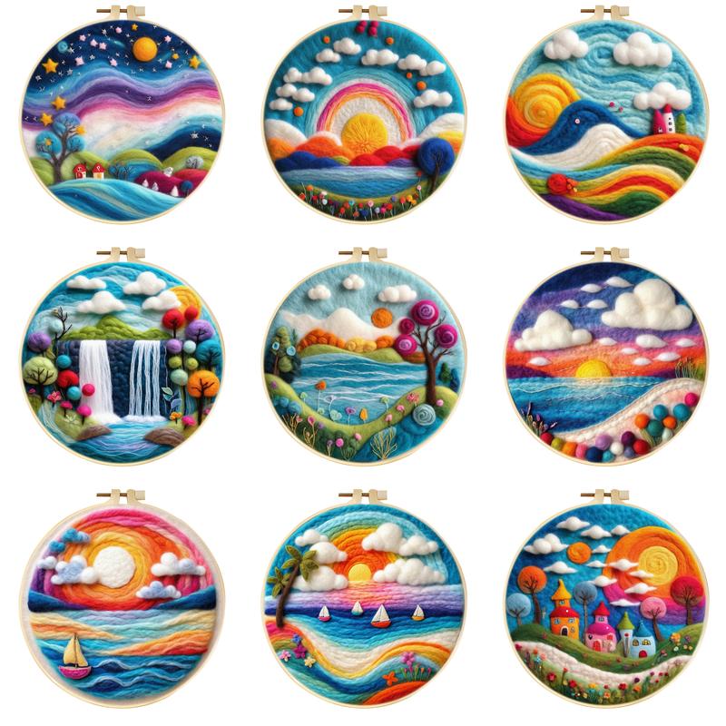 Embroidery For Beginners - SDOYUNO DIY Wool Felt Painting Embroidery