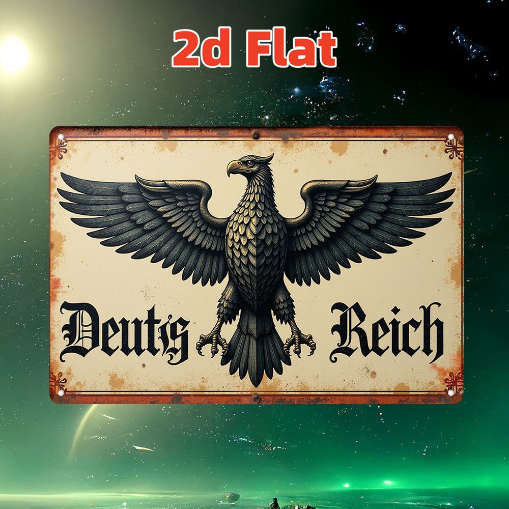 Embroidery Water - Vintage German Eagle Metal Tin Sign