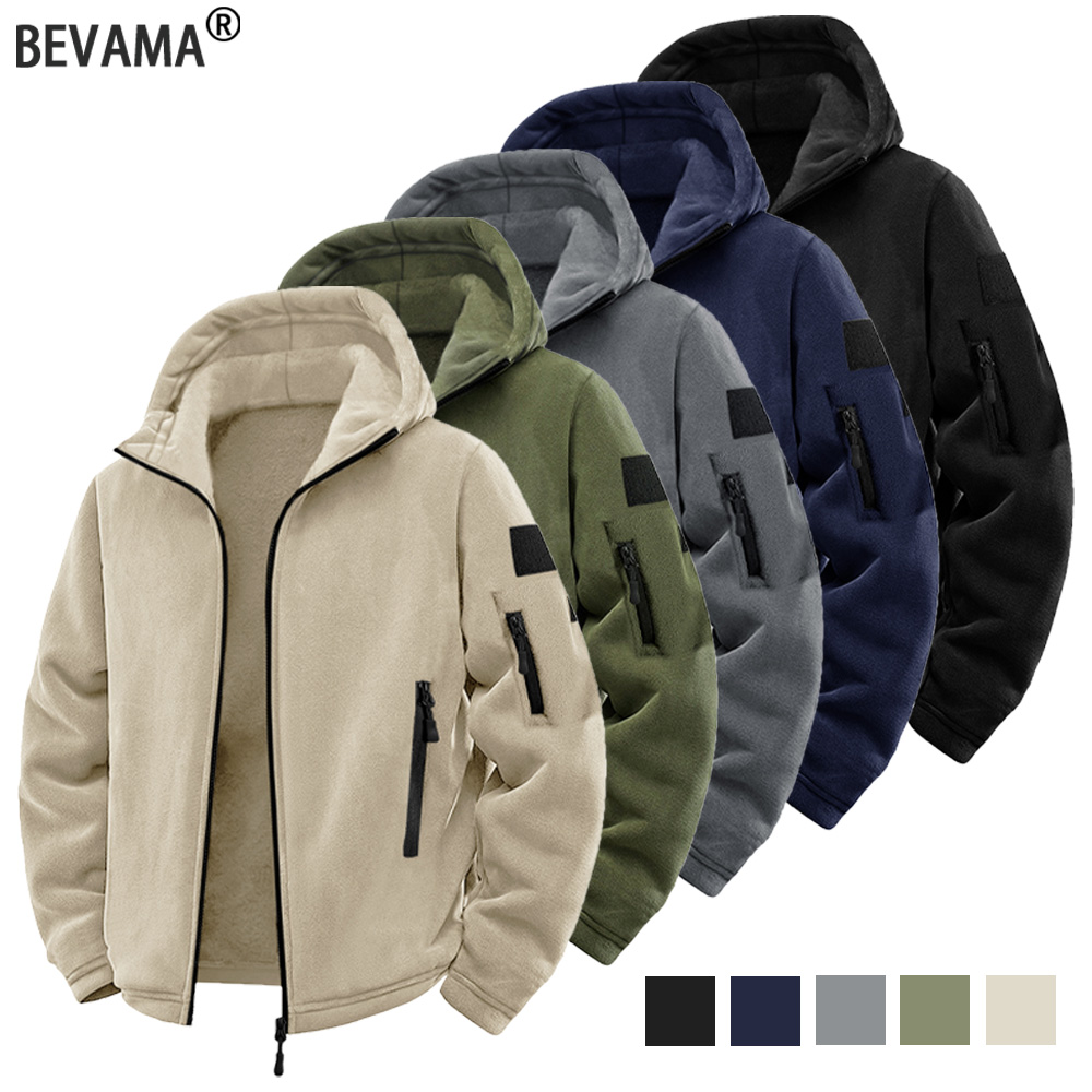 Embroidery Zip Up Hoodie - Men's Tactical Jacket Autumn Winter Thickened