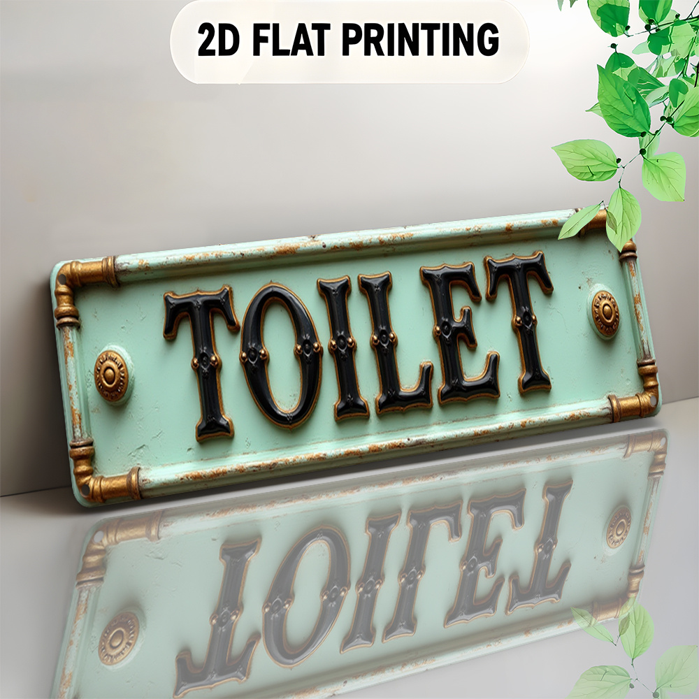 Embroidery Water - 2D Flat, Vintage Toilet Sign -