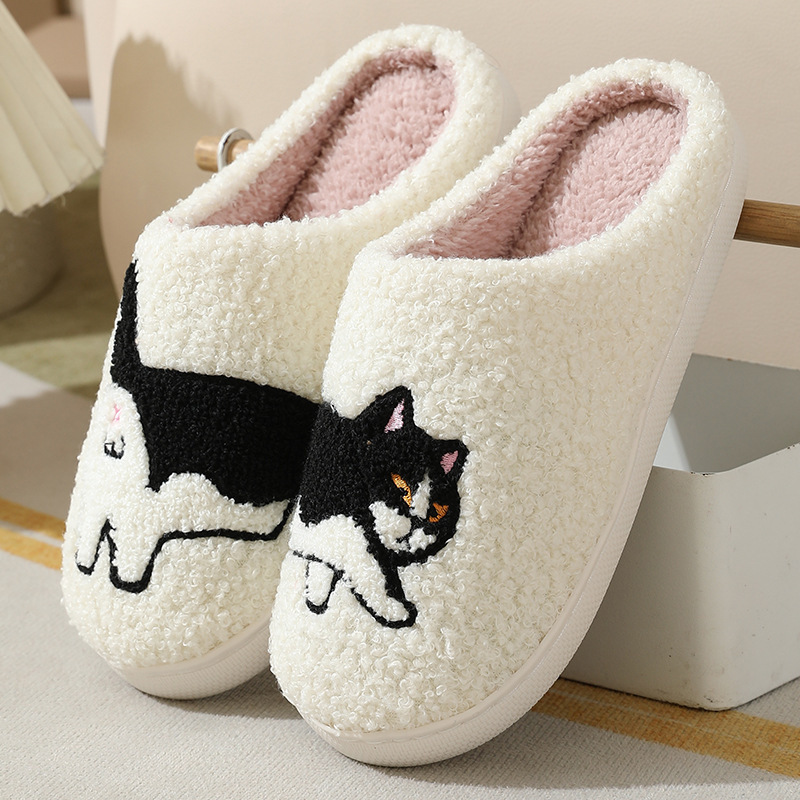 Embroidery Shoes - Winter Plush Cute Dachshund Embroidery Home