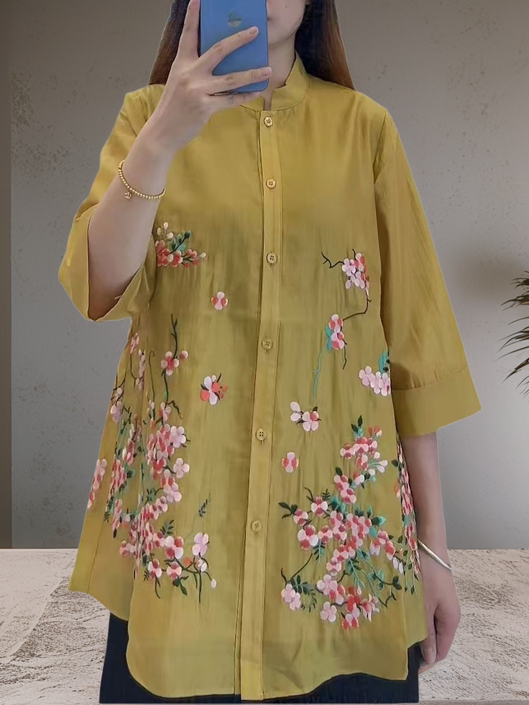 High Quality Chinese Style Sta - Embroidery Men Shirt 评论和价格
