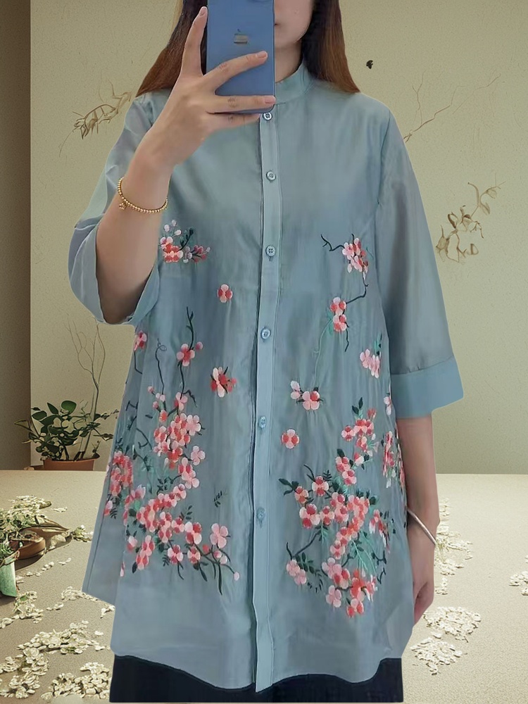 High Quality Chinese Style Sta - Embroidery Men Shirt 评论和价格
