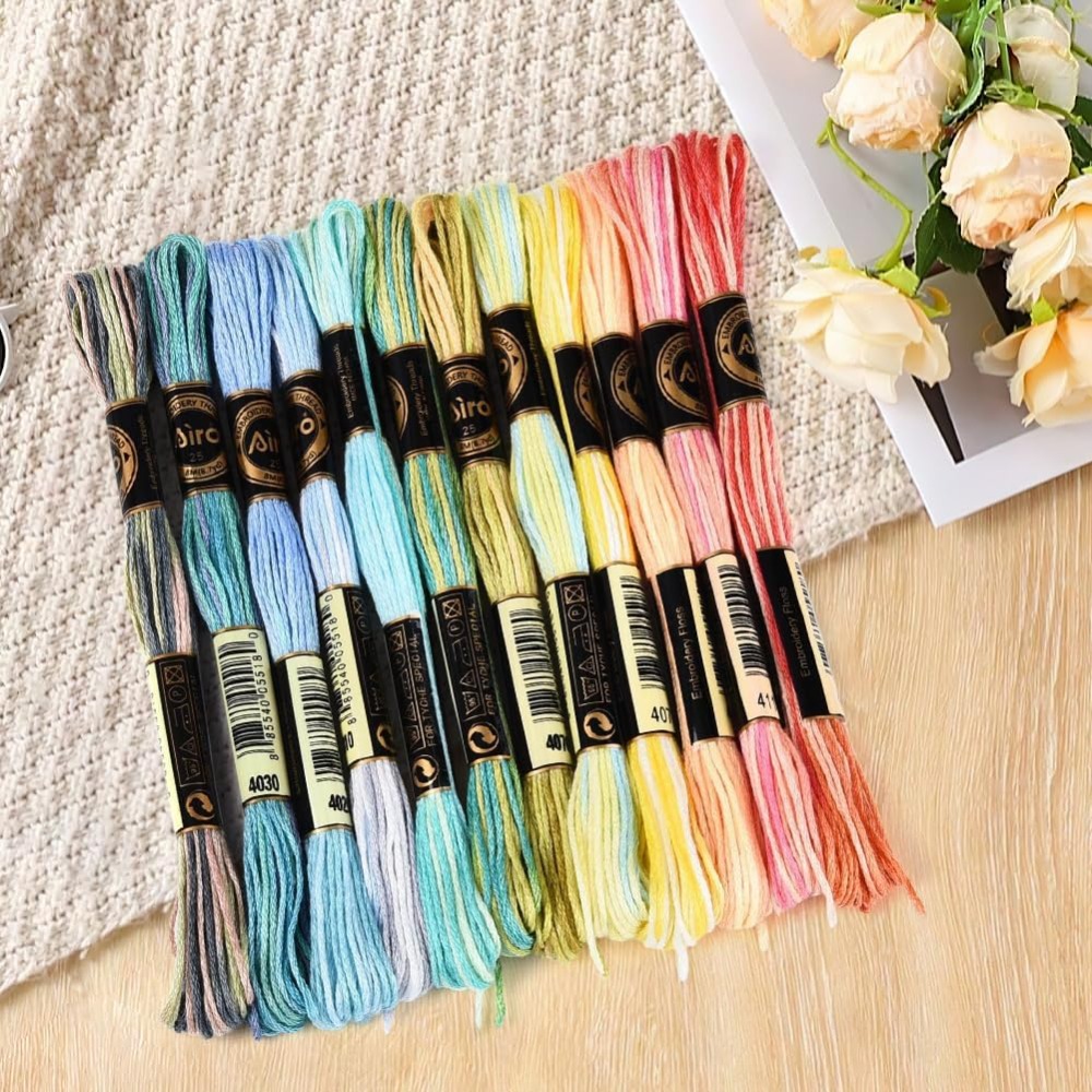 12 Skeins 105 Yards 6 Ply Vari - Embroidery Stitches 评论和价格