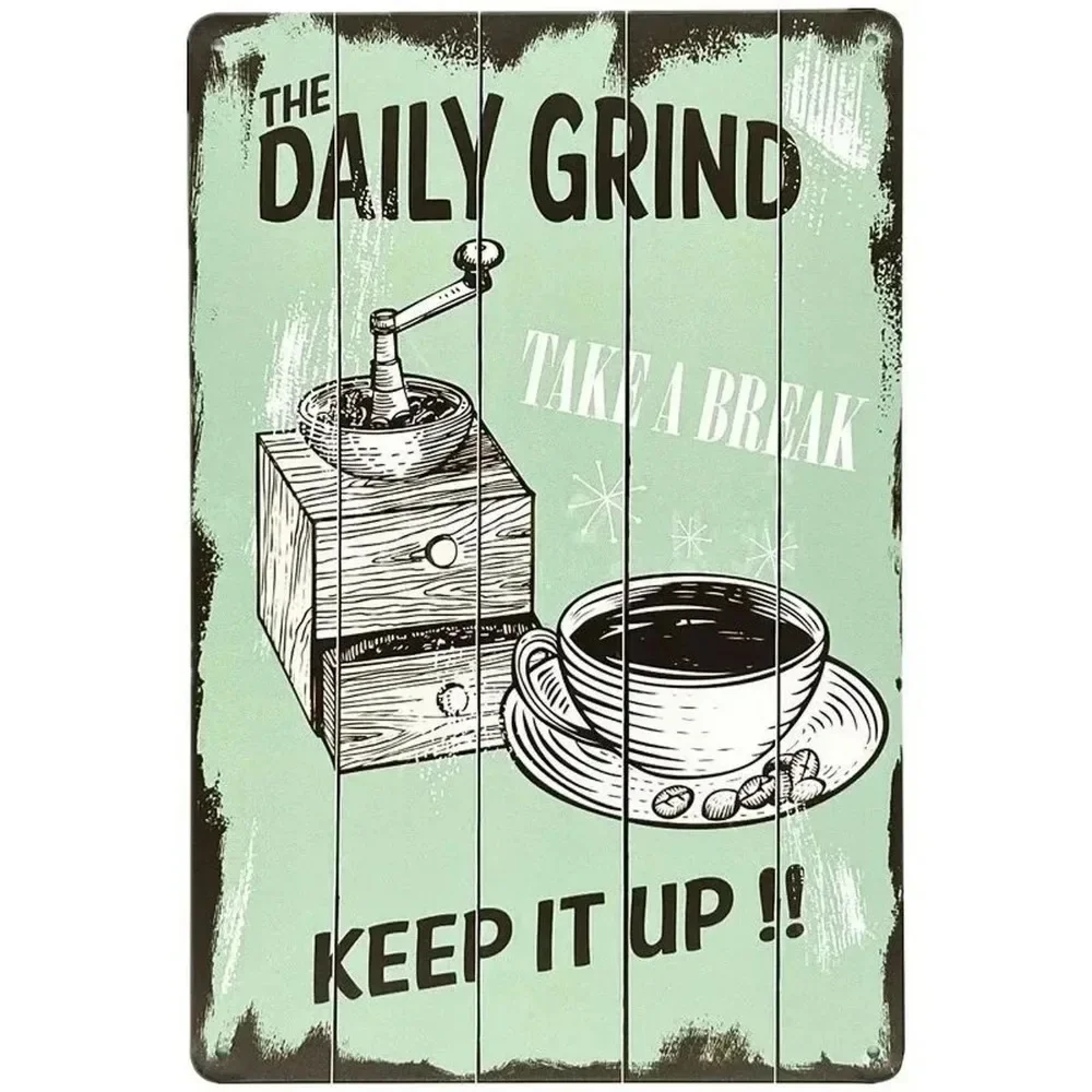 Plaque Metal Signs Drink Coffe - Embroidery Water 评论和价格