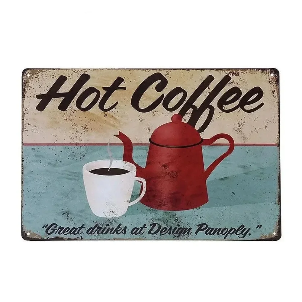 Plaque Metal Signs Drink Coffe - Embroidery Water 评论和价格