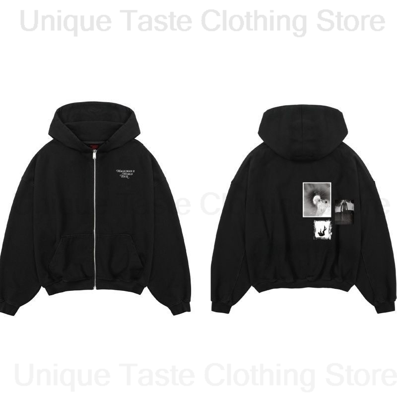 Jackson Wang MAGICMAN 2 Same Z - Embroidery Zip Up Hoodie 评论和价格