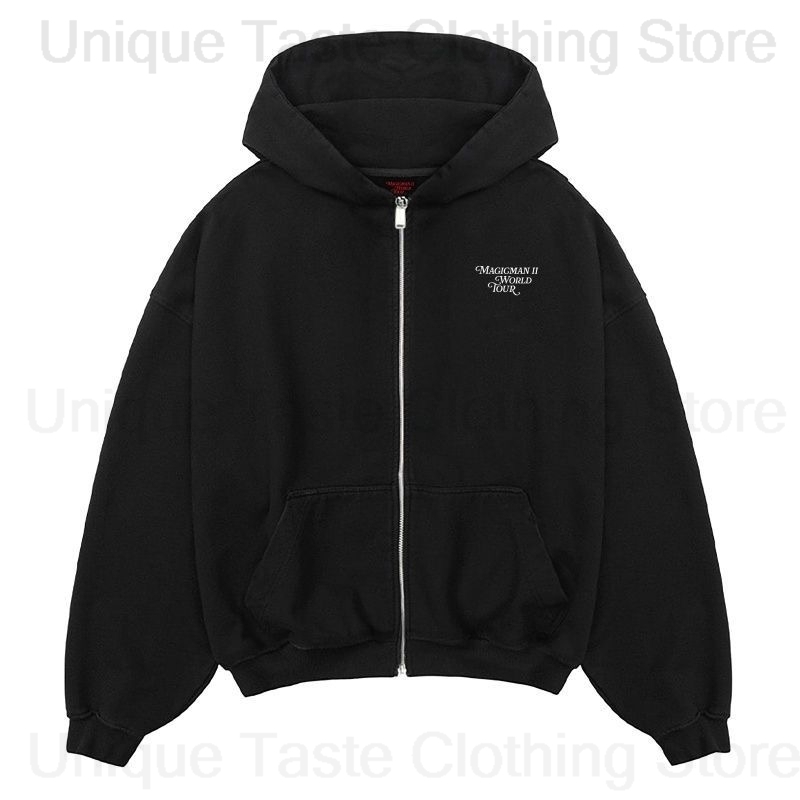 Jackson Wang MAGICMAN 2 Same Z - Embroidery Zip Up Hoodie 评论和价格