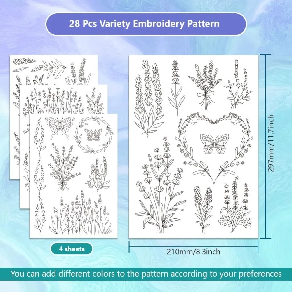 4 Sheets Lavender Flower Butte - Water Soluble Stabilizer 评论和价格