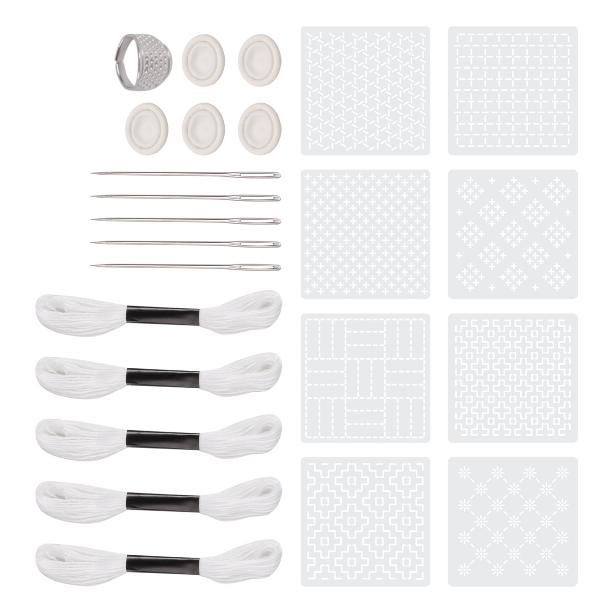 ~PERFECT}24Pcs Plastic -Stenci - Embroidery For Beginners 评论和价格