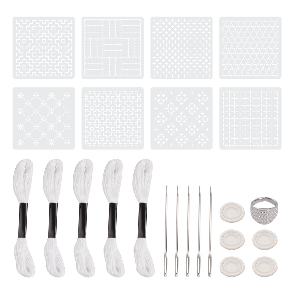 ~PERFECT}24Pcs Plastic -Stenci - Embroidery For Beginners 评论和价格