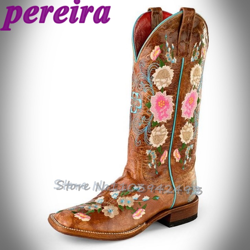 Embroidered Flower Boots Rose  - Embroidery Garden 评论和价格