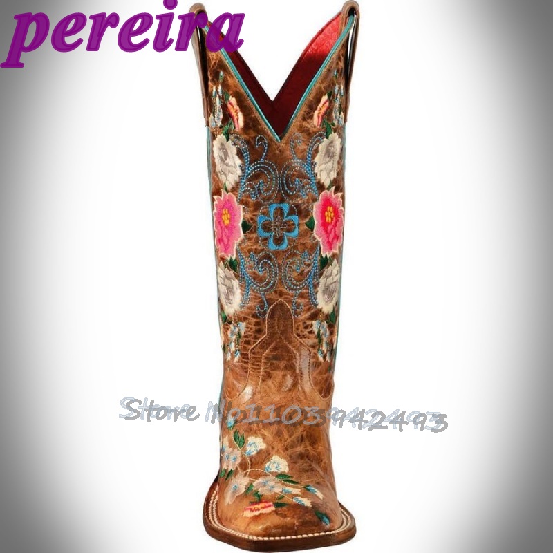 Embroidered Flower Boots Rose  - Embroidery Garden 评论和价格