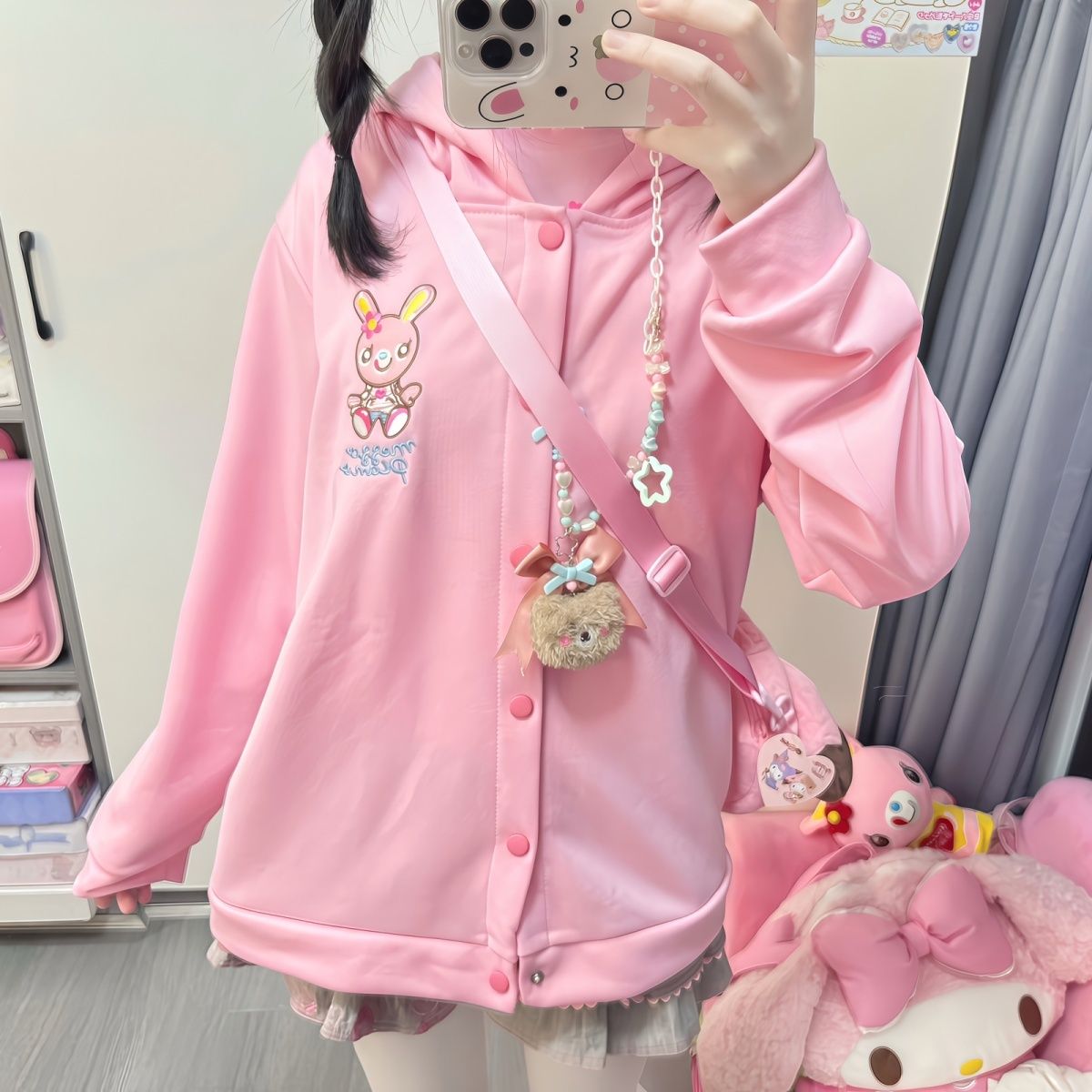 Japanese Cartoon Mp Embroidery - Embroidery Zip Up Hoodie 评论和价格