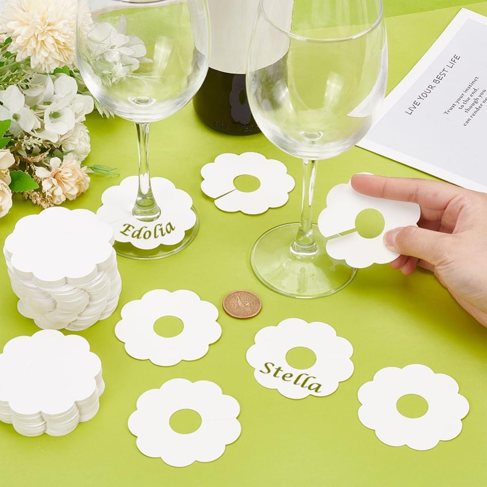 150 Pcs Paper Wine Glass Marke - Embroidery Water 评论和价格