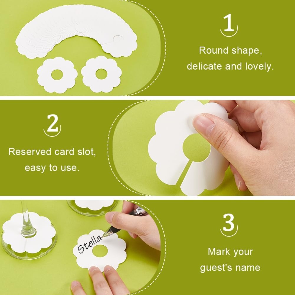 150 Pcs Paper Wine Glass Marke - Embroidery Water 评论和价格