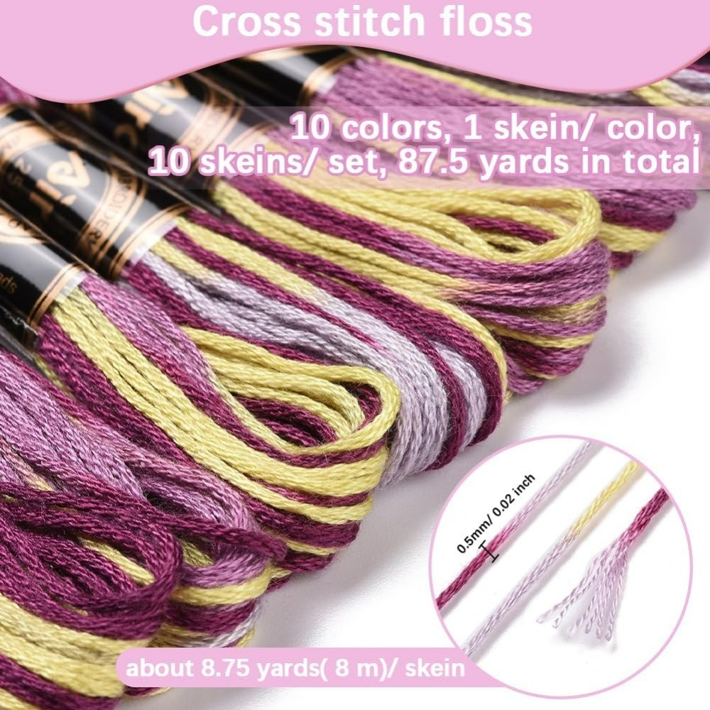 6 Strands Purple Variegated Em - Embroidery Stitches 评论和价格