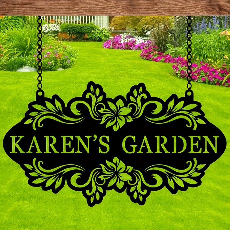 Custom Metal Art Sign with Nam - Embroidery Garden 评论和价格