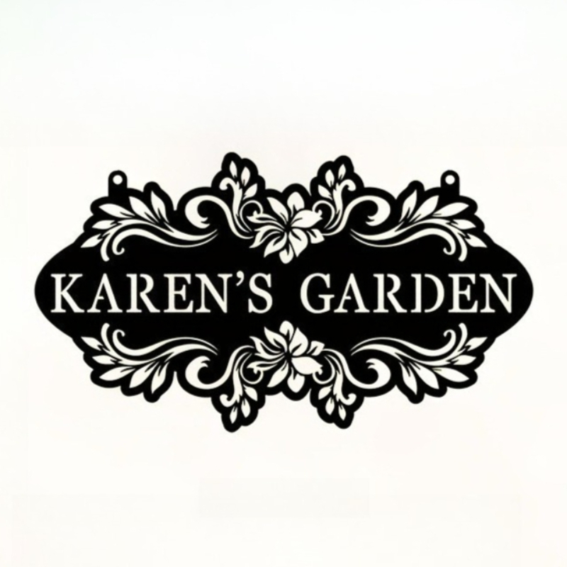 Custom Metal Art Sign with Nam - Embroidery Garden 评论和价格