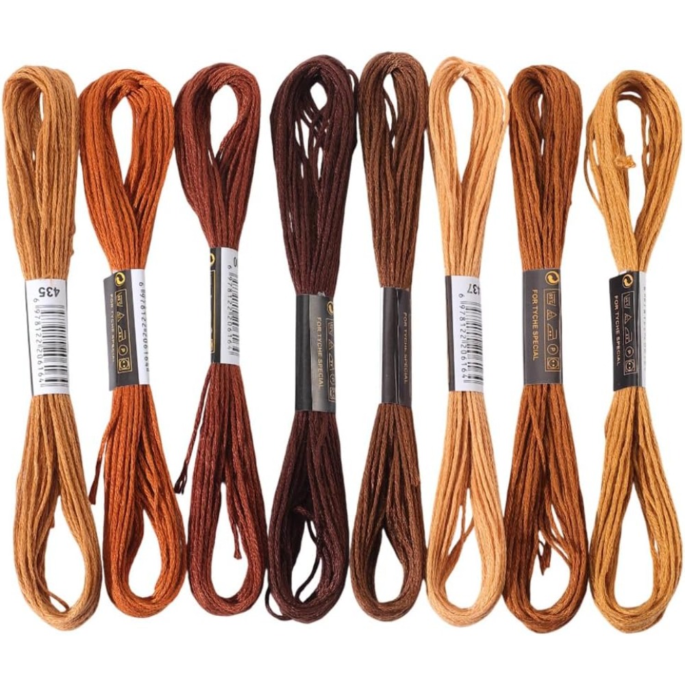 8 Skeins 6 Strands Brown Embro - Embroidery Stitches 评论和价格