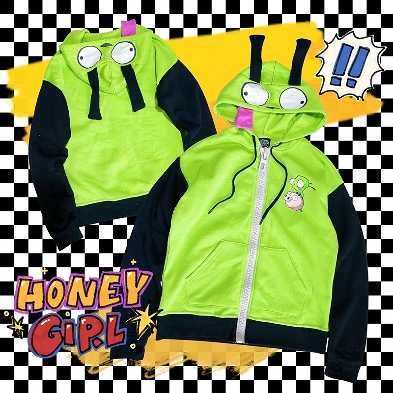 Anime Invader Cosplay Costume  - Embroidery Zip Up Hoodie 评论和价格
