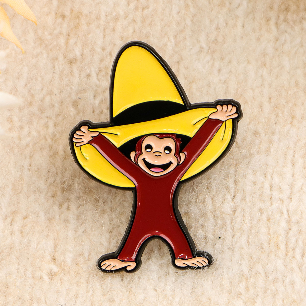 Cute Monkey Enamel Pin Funny B - Embroidery Illustration 评论和价格