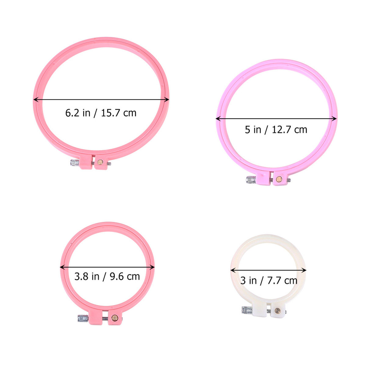 4Pcs Cross Stitch Hoops Adjust - Embroidery Ring Sizes 评论和价格