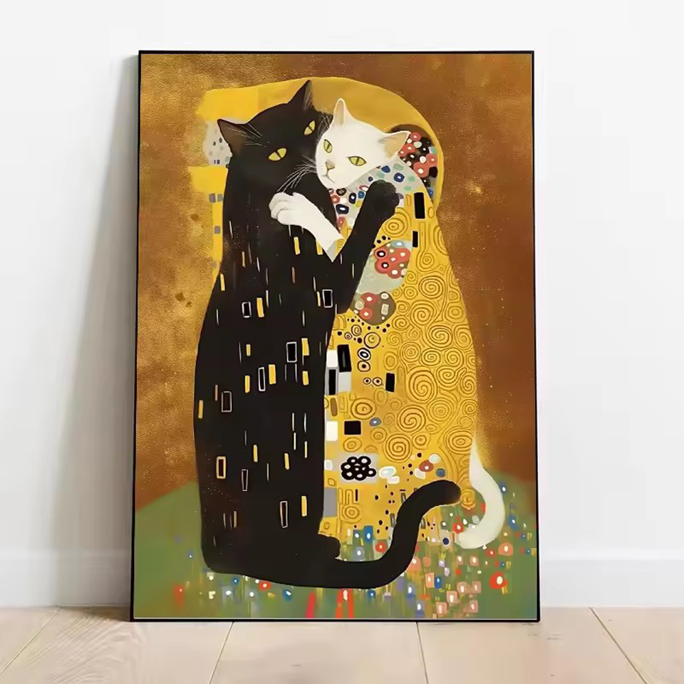 5D Diamond Painting Kit Cat Ki - Embroidery Kiss 评论和价格