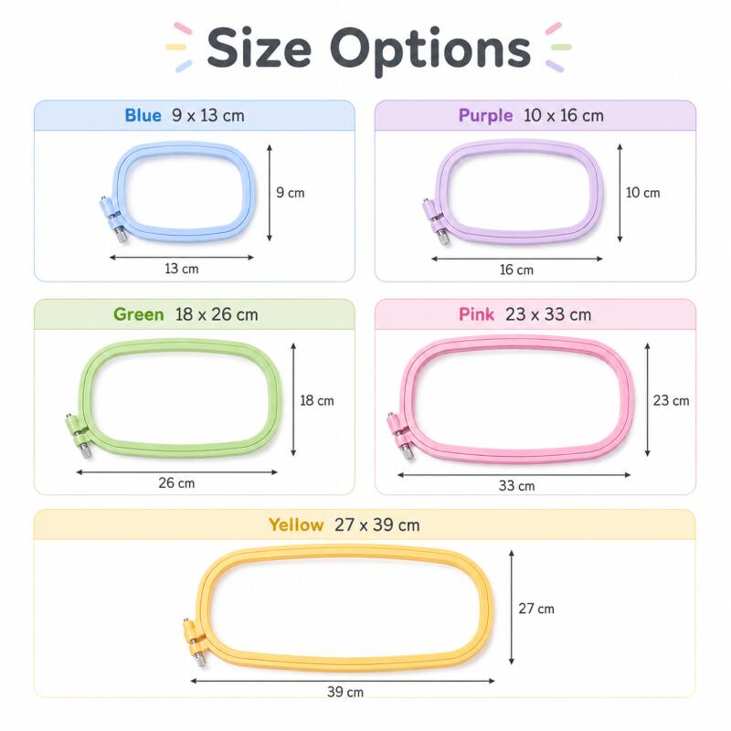 1/2pcs Plastic Square Embroide - Embroidery Ring Sizes 评论和价格