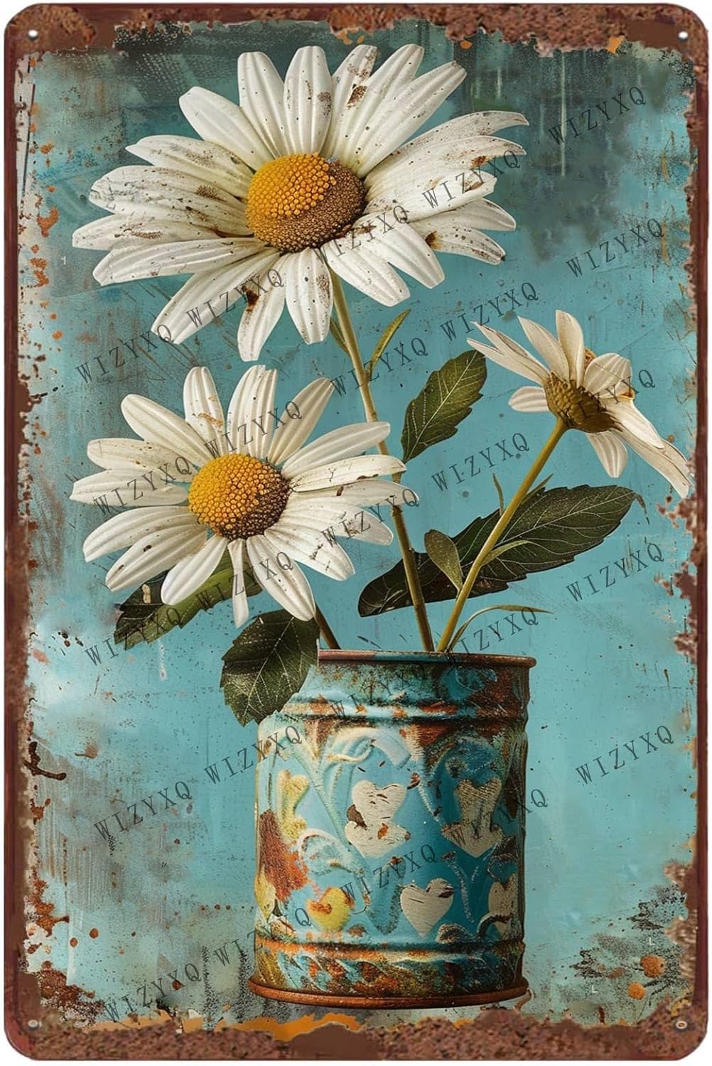 Metal Signs White Daisy Flower - Embroidery Garden 评论和价格
