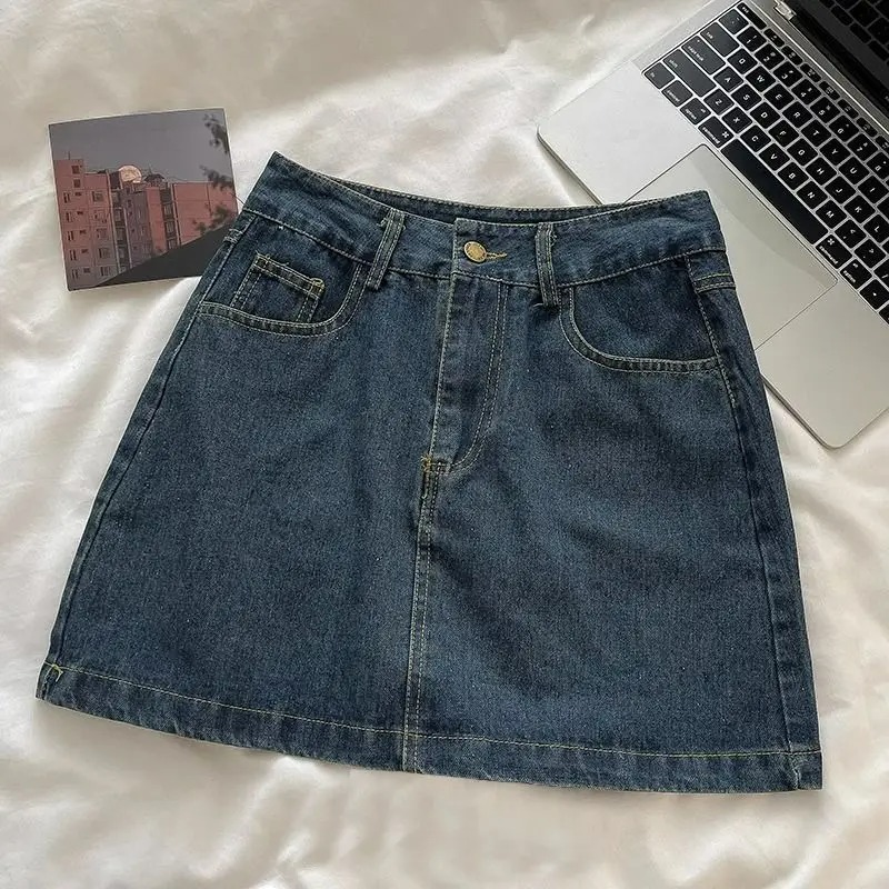 Y2K Denim Skirt Set: Vintage J - Embroidery Style 评论和价格