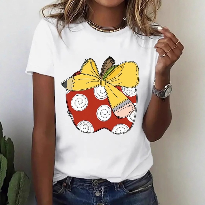 Cartoon Apple with Bow & Penci - Transfer Pen Ink 评论和价格