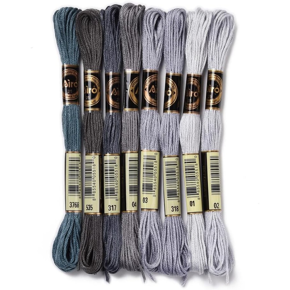 8 Skeins 70 Yards Grey Friends - Embroidery Stitches 评论和价格