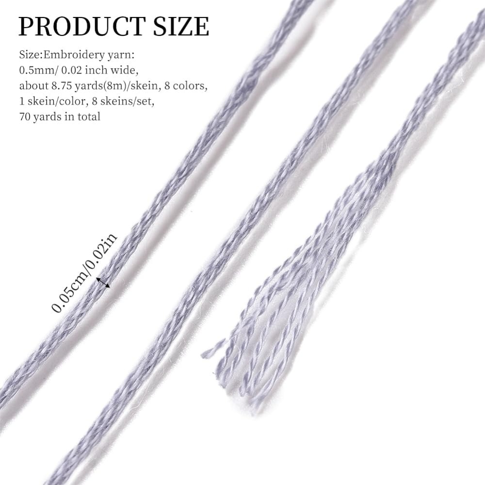 8 Skeins 70 Yards Grey Friends - Embroidery Stitches 评论和价格