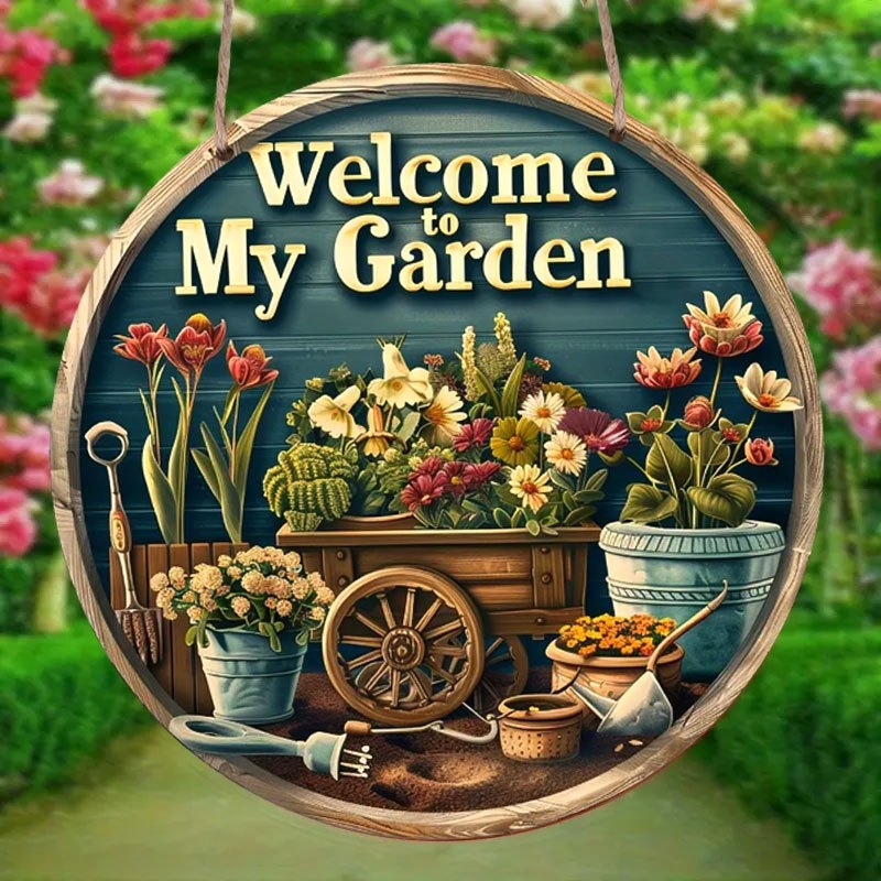 1 Piece 2D Welcome to My Garde - Embroidery Garden 评论和价格