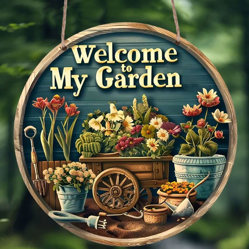 1 Piece 2D Welcome to My Garde - Embroidery Garden 评论和价格