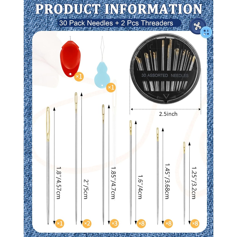 30-Count Steel Hand Sewing Nee - Embroidery Kit 评论和价格