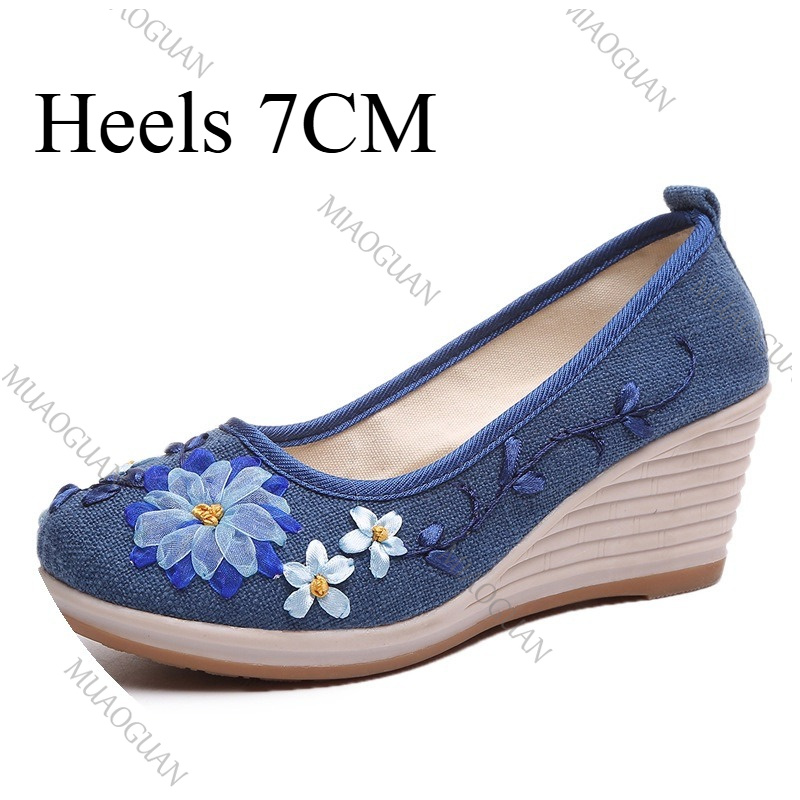 Embroidered Women Comfort Wedg - Embroidery Shoes 评论和价格