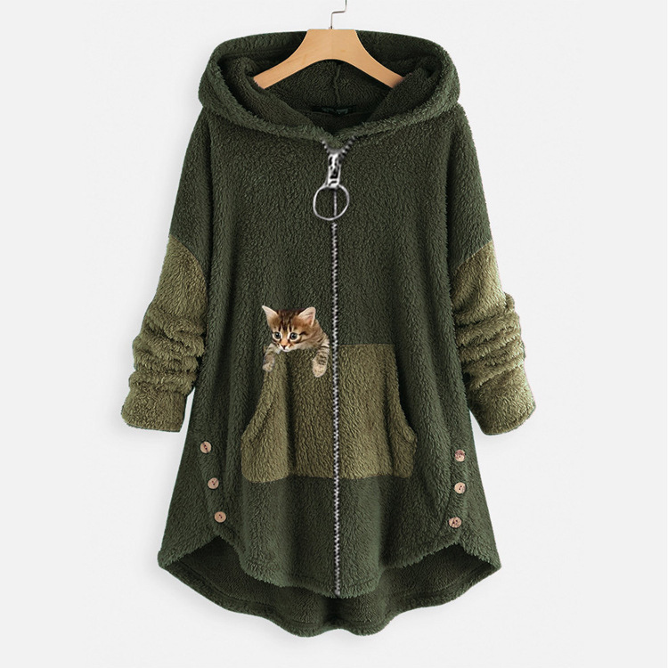 Hoodie Coat Jacket Women Hoode - Embroidery Zip Up Hoodie 评论和价格