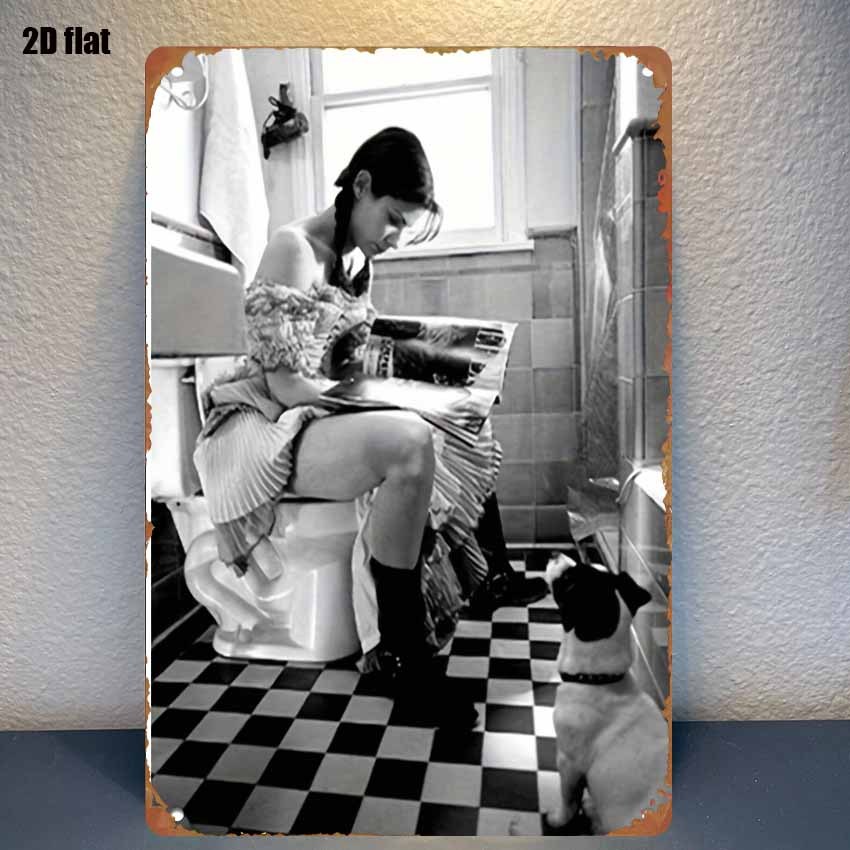 Funny Bathroom Metal Sign – Wo - Embroidery Water 评论和价格